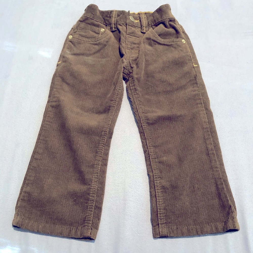 Next Dark Brown Corduroy Pants Button Closure - Picture 1 of 3